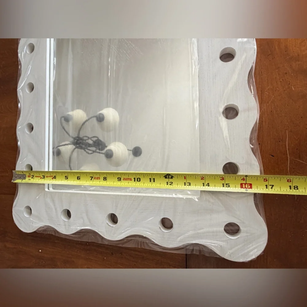 Southern Living White Scalloped Mirror - NEW